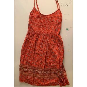 Old Navy Orange Floral Print Cami Dress